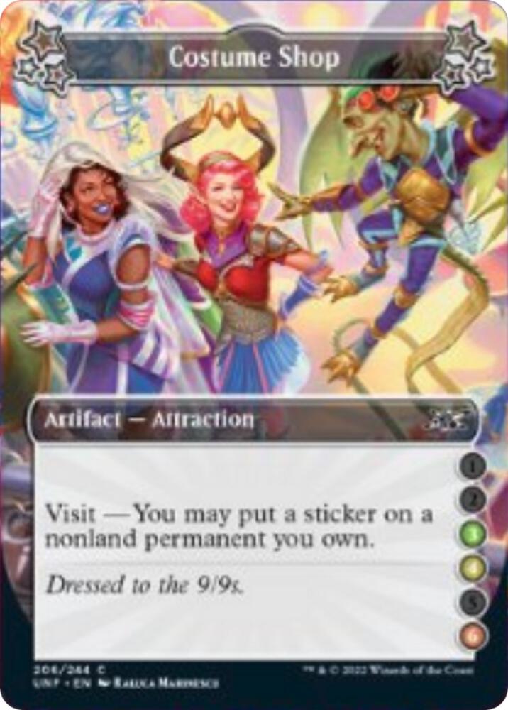 Costume Shop (3-4-6) 206 card from Unfinity
