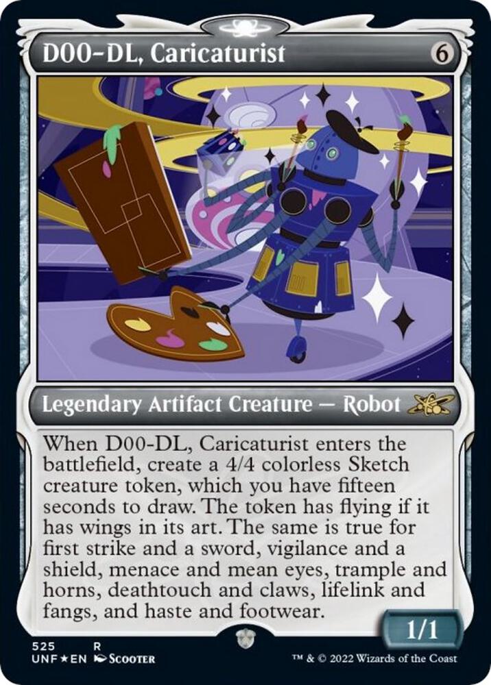 D00-DL, Caricaturist (Showcase) 274 card from Unfinity