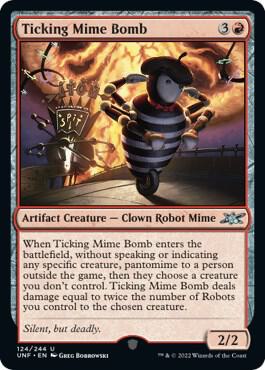 Ticking Mime Bomb 124 card from Unfinity