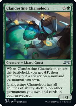 Clandestine Chameleon (Galaxy Foil) 420 card from Unfinity