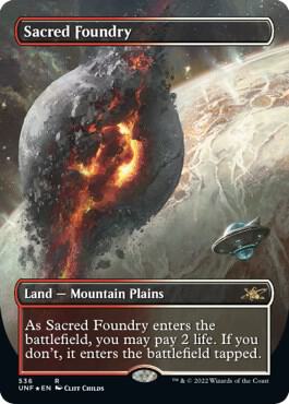 Sacred Foundry (Borderless) (Galaxy Foil) 536 card from Unfinity