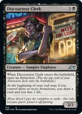 Discourtesy Clerk (Galaxy Foil) 356 card from Unfinity