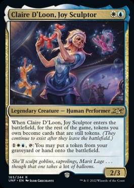 Claire D'Loon, Joy Sculptor 165 card from Unfinity