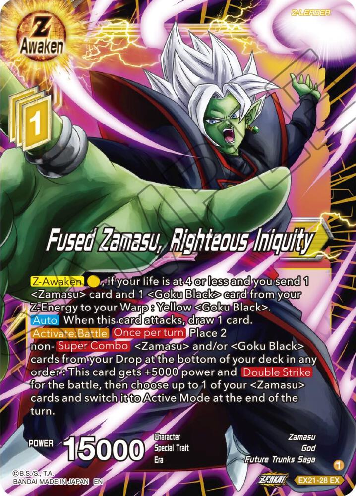 Fused Zamasu, Righteous Iniquity EX21-28 card from 5th Anniversary Set