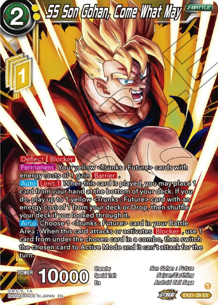 SS Son Gohan, Come What May EX21-29 card from 5th Anniversary Set