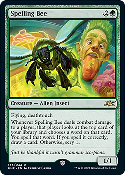 Spelling Bee 155 card from Unfinity
