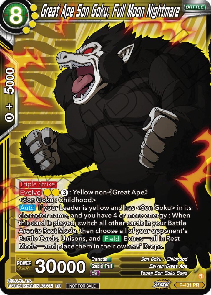 Great Ape Son Goku, Full Moon Nightmare P-431 card from Promotion Cards