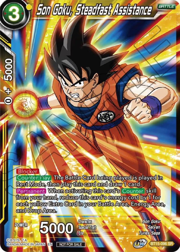 Son Goku, Steadfast Assistance (Zenkai Series Tournament Pack Vol.1) BT15-096 card from Tournament Promotion Cards