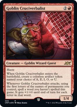 Goblin Cruciverbalist (Galaxy Foil) 396 card from Unfinity