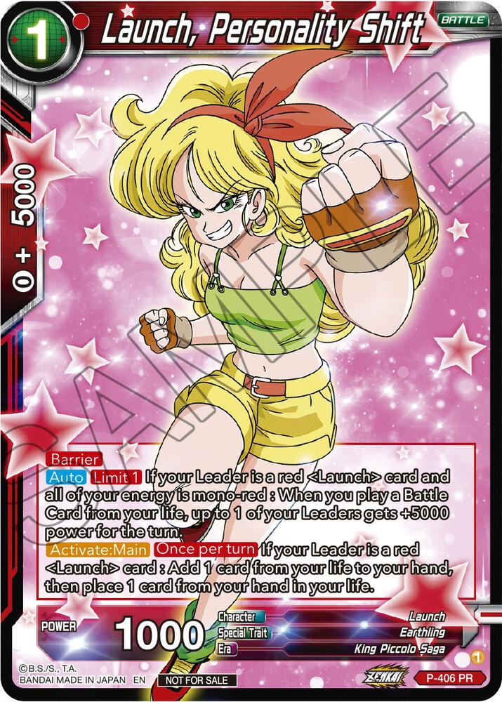 Launch, Personality Shift (Zenkai Series Tournament Pack Vol.1) P-406 card from Tournament Promotion Cards