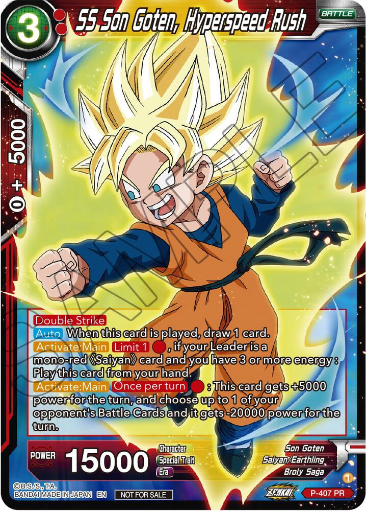 SS Son Goten, Hyperspeed Rush (Zenkai Series Tournament Pack Vol.1) P-407 card from Tournament Promotion Cards