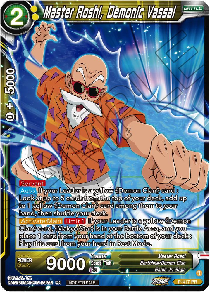 Master Roshi, Demonic Vassal (Zenkai Series Tournament Pack Vol.1) P-417 card from Tournament Promotion Cards