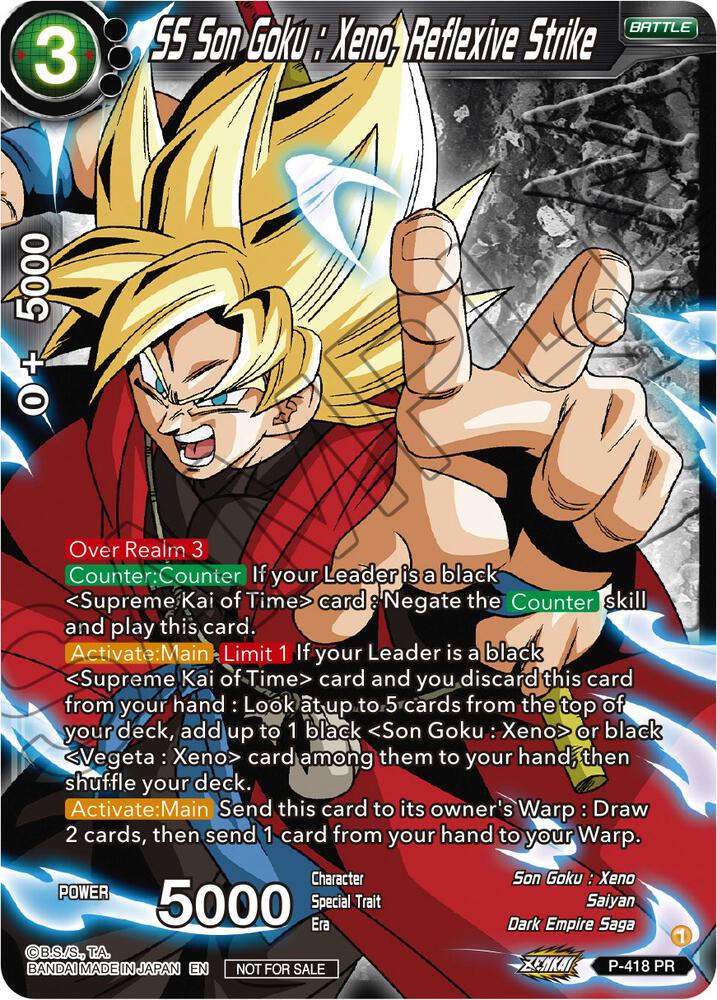 SS Son Goku: Xeno, Reflexive Strike (Zenkai Series Tournament Pack Vol.1 Winner) P-418 card from Tournament Promotion Cards