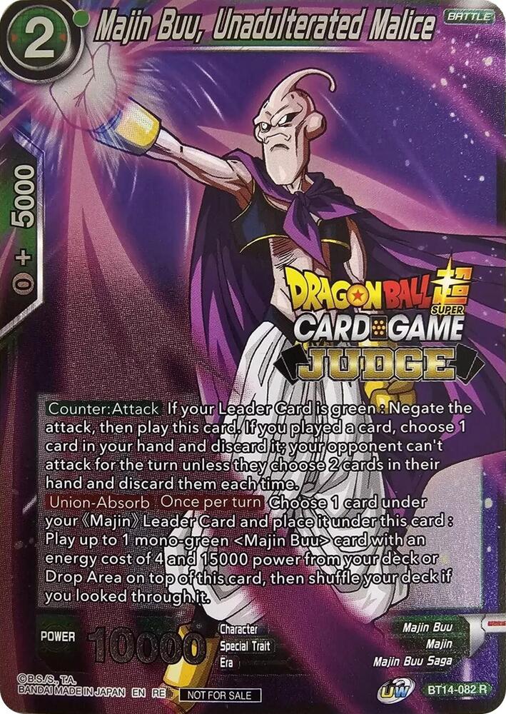 Majin Buu, Unadulterated Malice (Judge Pack Vol.12) BT14-082 card from Tournament Promotion Cards