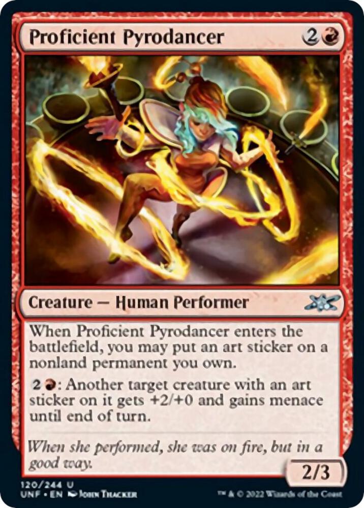 Proficient Pyrodancer 120 card from Unfinity