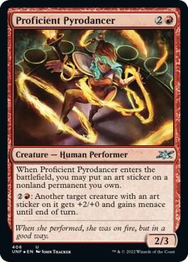 Proficient Pyrodancer (Galaxy Foil) 406 card from Unfinity