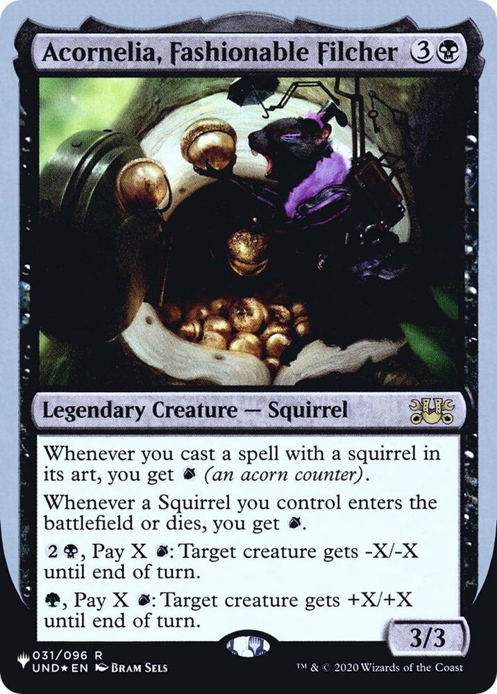 Acornelia, Fashionable Filcher 031/096 card from The List Reprints