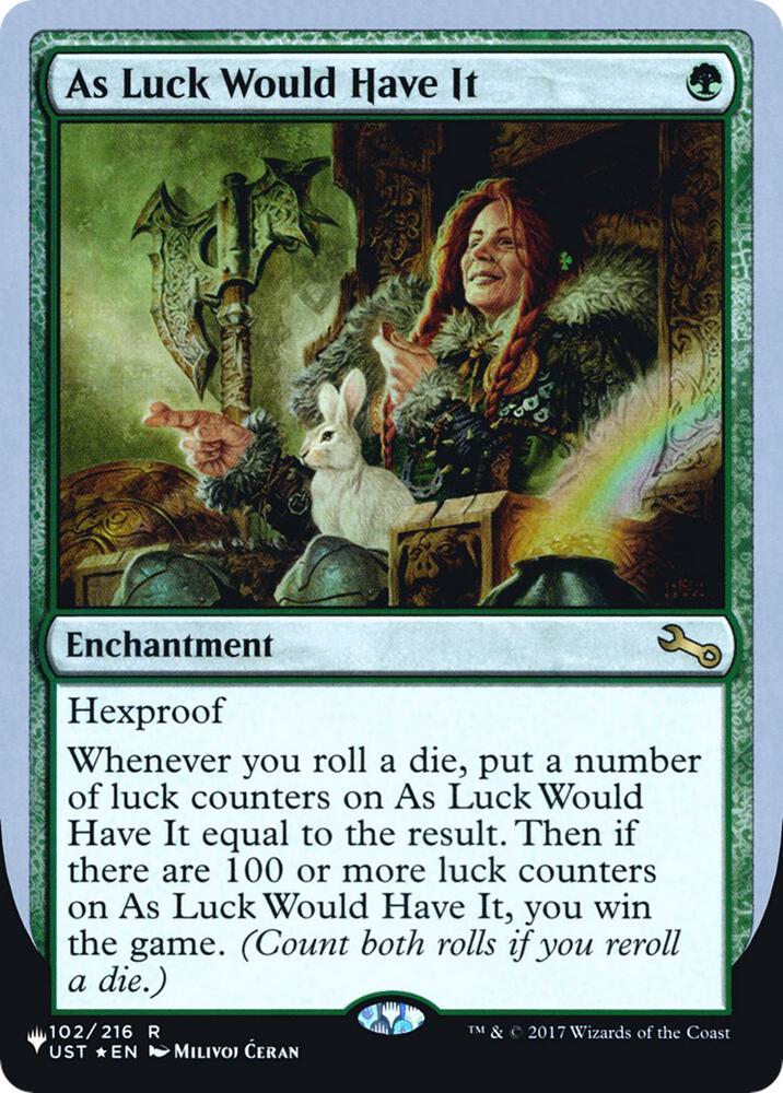 As Luck Would Have It 102/216 card from The List Reprints