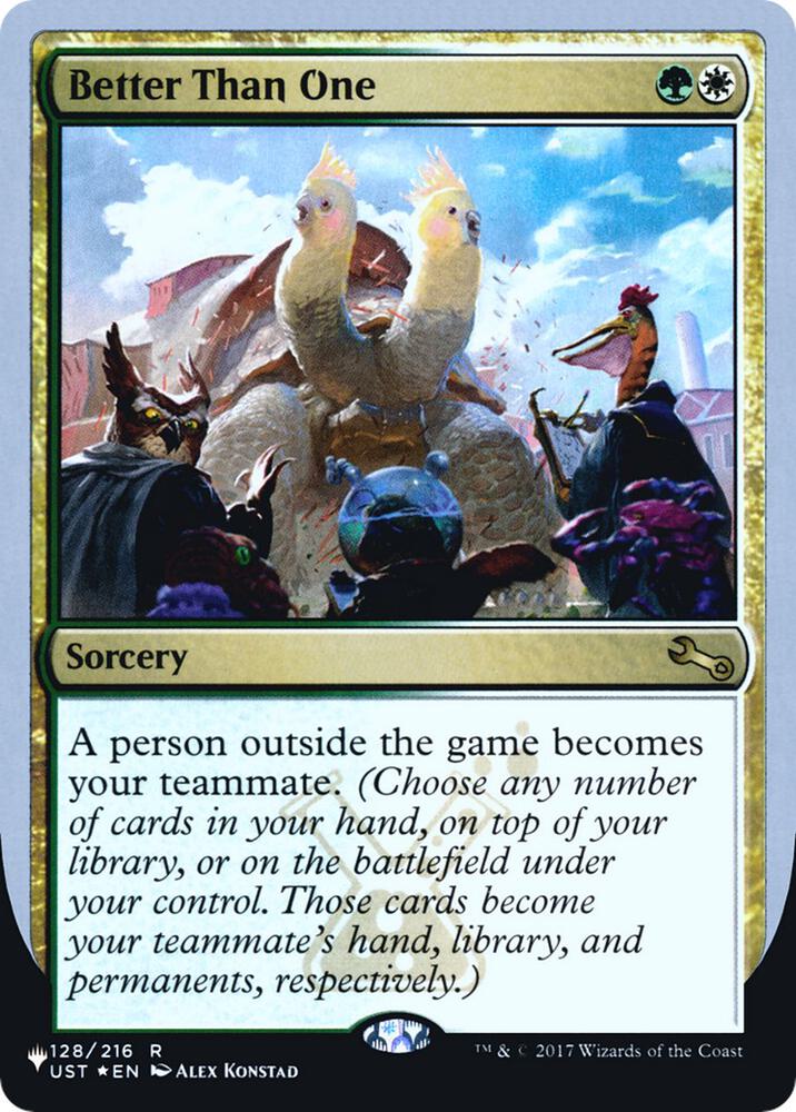 Better Than One 128/216 card from The List Reprints