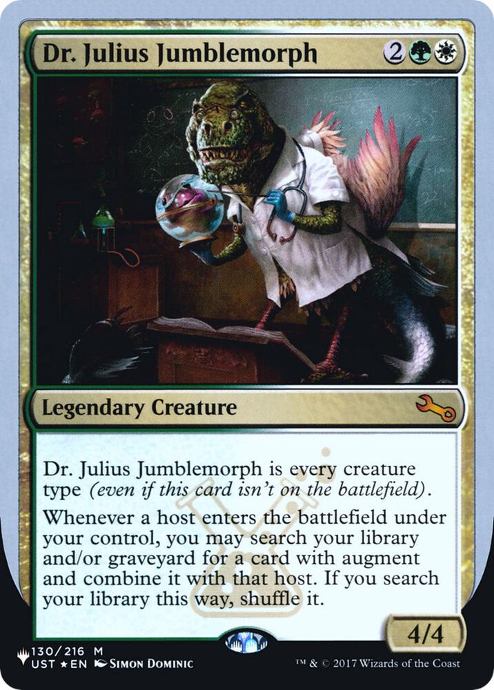 Dr. Julius Jumblemorph 130/216 card from The List Reprints