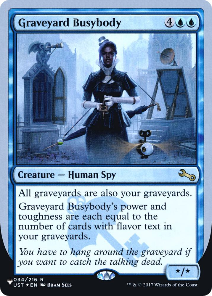 Graveyard Busybody 034/216 card from The List Reprints