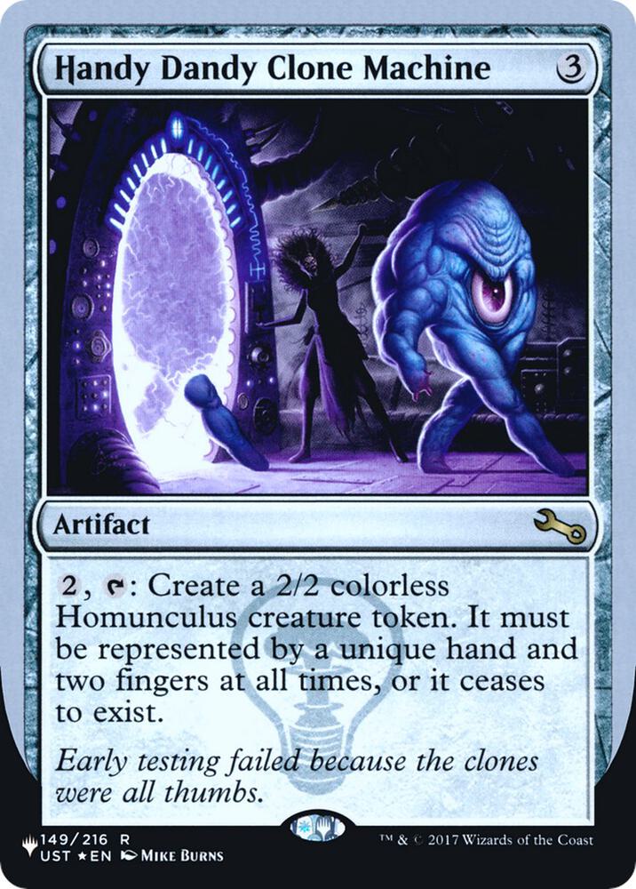 Handy Dandy Clone Machine 149/216 card from The List Reprints
