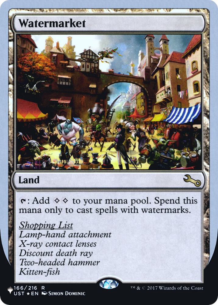 Watermarket 166/216 card from The List Reprints