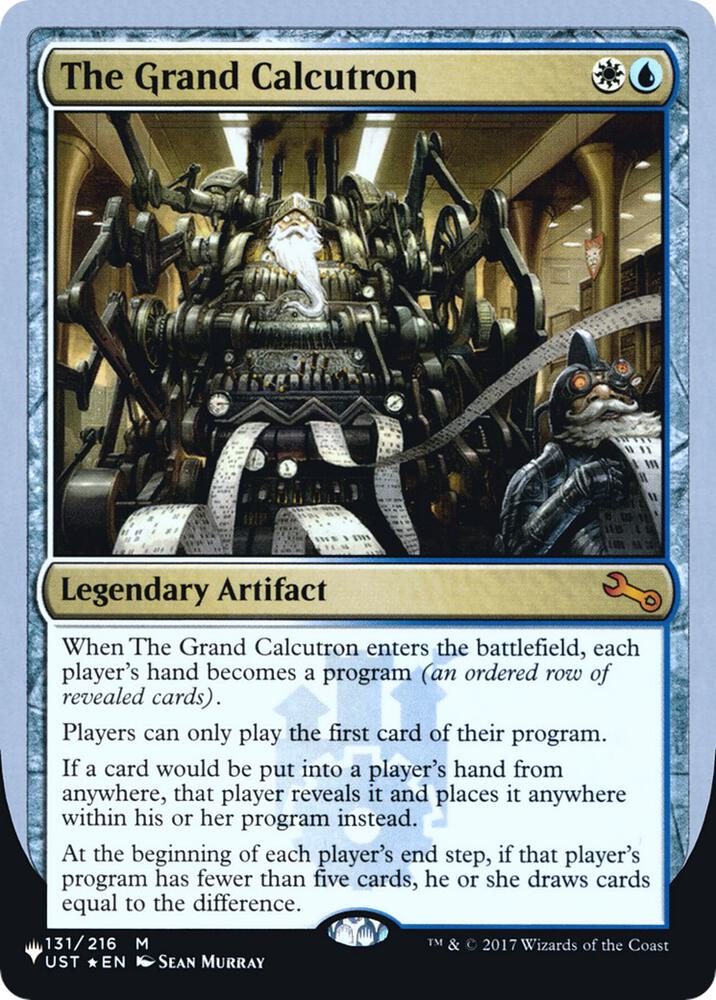 The Grand Calcutron 131/216 card from The List Reprints