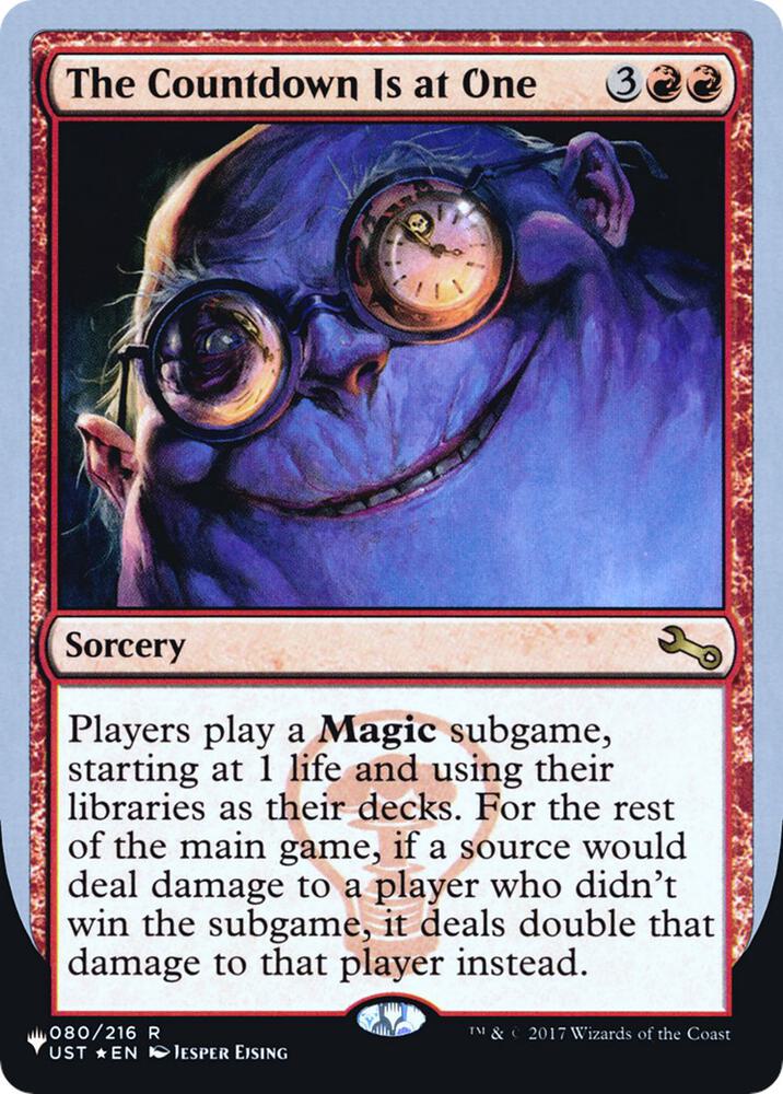 The Countdown Is at One 080/216 card from The List Reprints