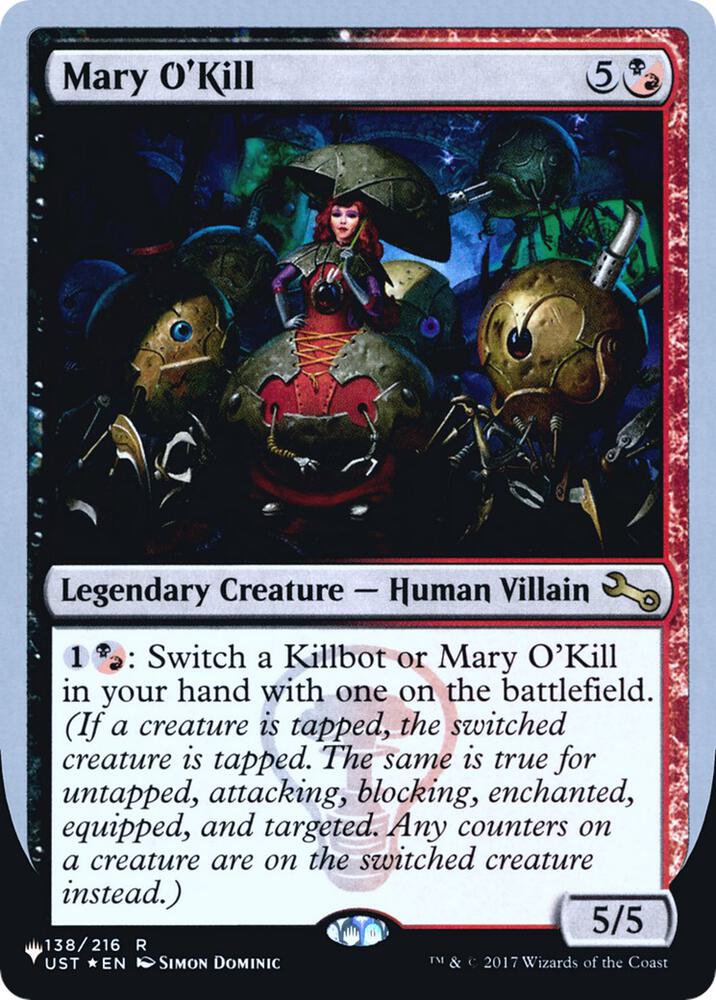 Mary O'Kill 138/216 card from The List Reprints