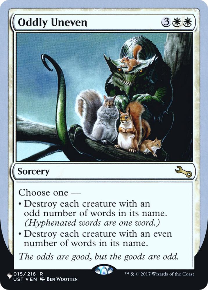 Oddly Uneven 015/216 card from The List Reprints