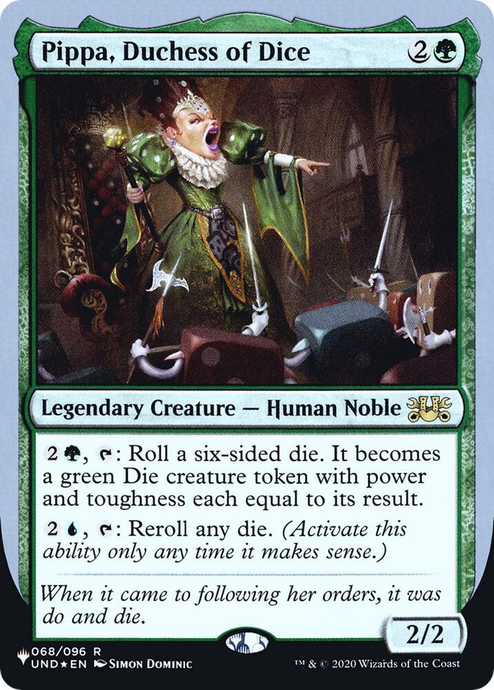 Pippa, Duchess of Dice 068/096 card from The List Reprints