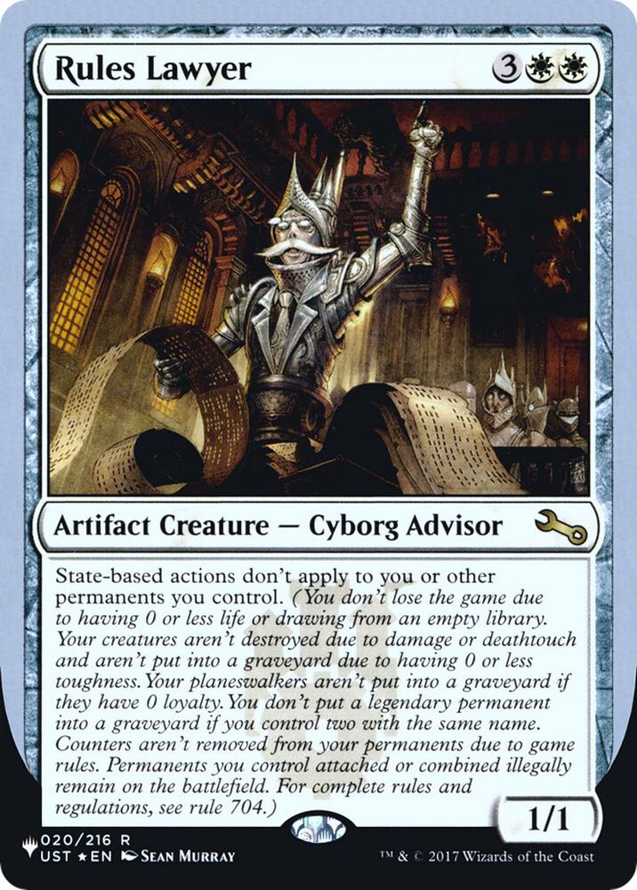 Rules Lawyer 020/216 card from The List Reprints
