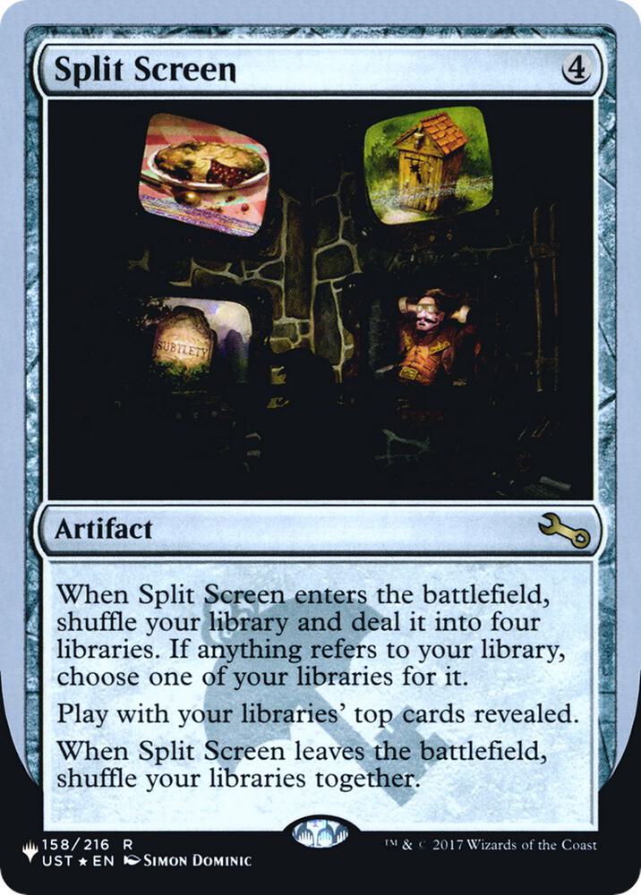 Split Screen 158/216 card from The List Reprints