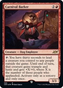 Carnival Barker (Galaxy Foil) 388 card from Unfinity