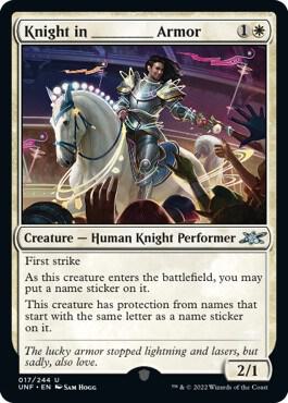 Knight in _______ Armor 17 card from Unfinity