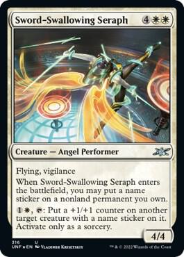 Sword-Swallowing Seraph (Galaxy Foil) 316 card from Unfinity