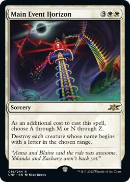 Main Event Horizon 19 card from Unfinity