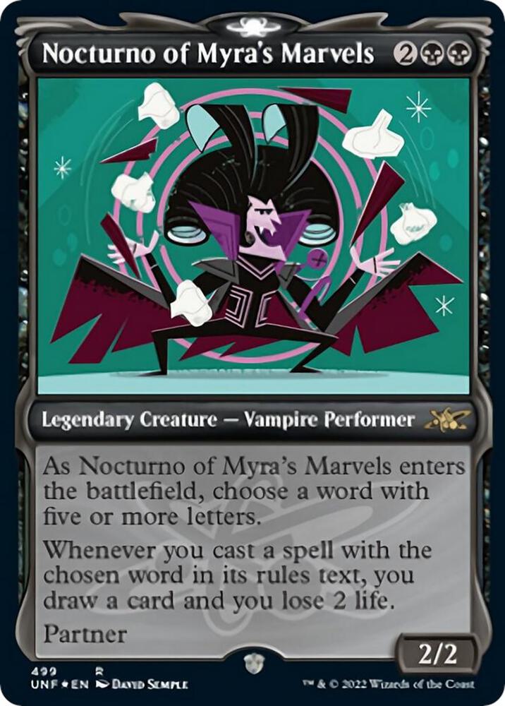 Nocturno of Myra's Marvels (Showcase) (Galaxy Foil) 499 card from Unfinity