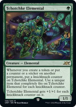 Tchotchke Elemental 158 card from Unfinity