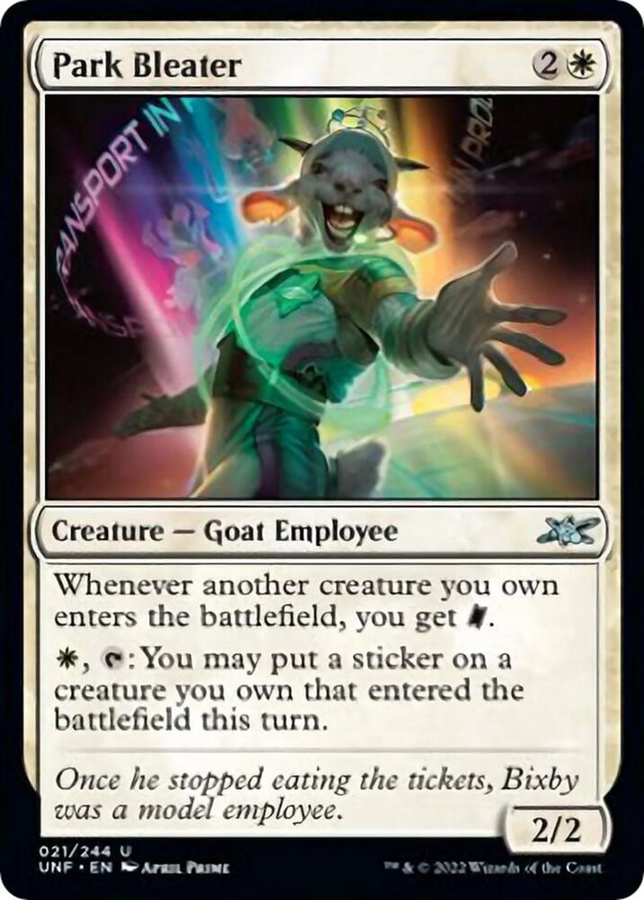 Park Bleater 21 card from Unfinity