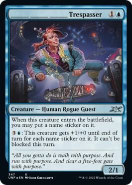_______ _______ _______ Trespasser (Galaxy Foil) 347 card from Unfinity