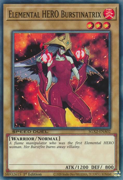 Elemental HERO Burstinatrix SGX2-ENA02 card from Speed Duel GX: Midterm Paradox