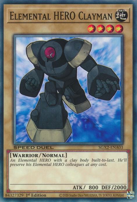 Elemental HERO Clayman SGX2-ENA03 card from Speed Duel GX: Midterm Paradox