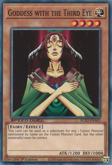 Goddess with the Third Eye SGX2-ENA05 card from Speed Duel GX: Midterm Paradox