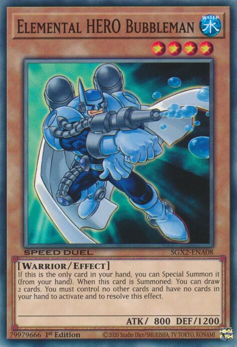 Elemental HERO Bubbleman SGX2-ENA08 card from Speed Duel GX: Midterm Paradox
