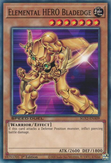 Elemental HERO Bladedge SGX2-ENA09 card from Speed Duel GX: Midterm Paradox