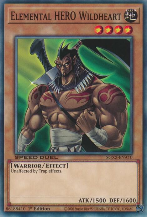 Elemental HERO Wildheart SGX2-ENA10 card from Speed Duel GX: Midterm Paradox