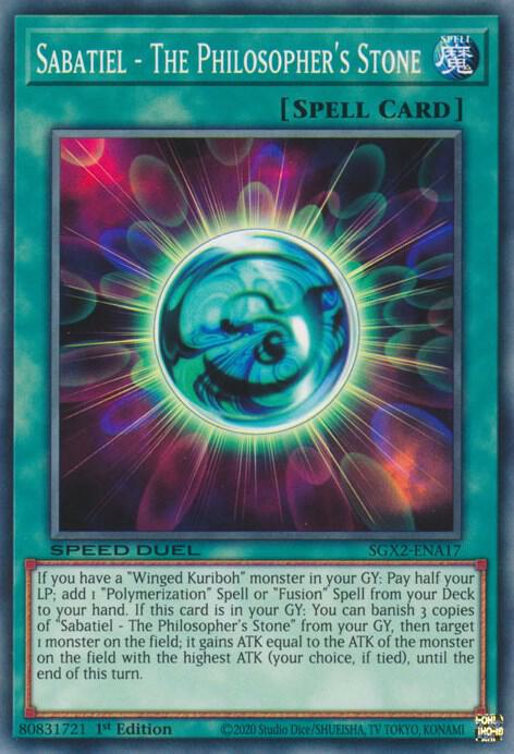 Sabatiel - The Philosopher's Stone SGX2-ENA17 card from Speed Duel GX: Midterm Paradox