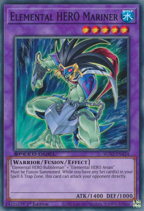 Elemental HERO Mariner SGX2-ENA24 card from Speed Duel GX: Midterm Paradox